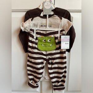 Carter's Baby ‘Mommy’s Little Monster’ Set in Brown and Khaki
